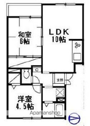 グランシャリオお花茶屋[2LDK/53.79m2]の間取図