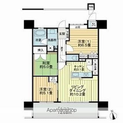プレミスト西ノ内[3LDK/67.03m2]の間取図