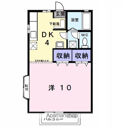 マウントリヴァＣ[1DK/33.05m2]の間取図