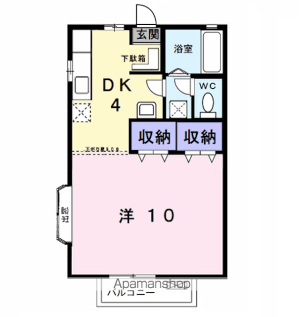 マウントリヴァＣ[1DK/33.05m2]の間取図