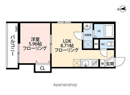 立川セイワレジデンスⅡ[1LDK/31.67m2]の間取図