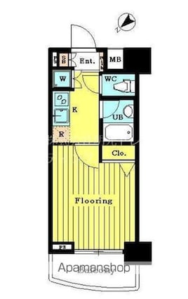 パレステュディオ中目黒[1K/21.35m2]の間取図