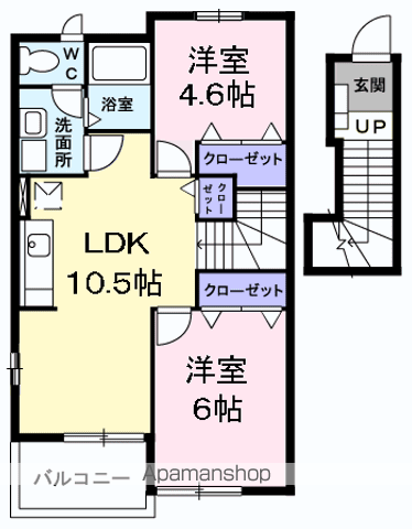 福生市大字熊川のアパートの間取り