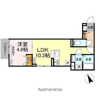 （仮称）中野区鷺宮３丁目ＰＪ[1LDK/36.14m2]の間取図