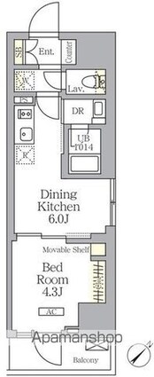 プライムガーデン大森[1DK/27.6m2]の間取図
