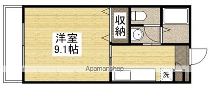 岡山県岡山市北区久米[1K/31.2m2]の間取図
