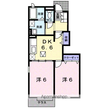 メゾン　ド　グラシュー[2DK/44.67m2]の間取図
