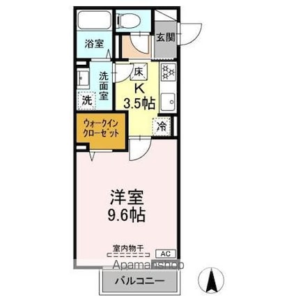ネオ・アコール[1K/33.67m2]の間取図
