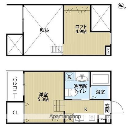 フェニックス[1R/21.37m2]の間取図