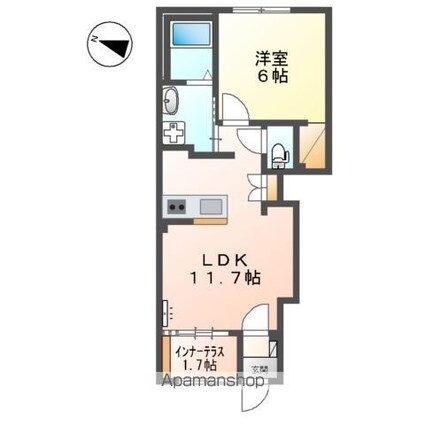 Ｐｒｉｏｌ　Ｃｒｅｃｉａ[1LDK/43.21m2]の間取図