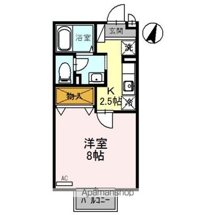 セジュール鴨土[1K/26.71m2]の間取図