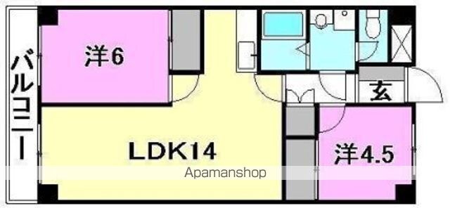 マンション南小坂[2LDK/59.44m2]の間取図