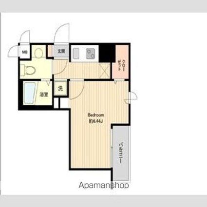 プライムアーバン板橋区役所前[1K/22.17m2]の間取図