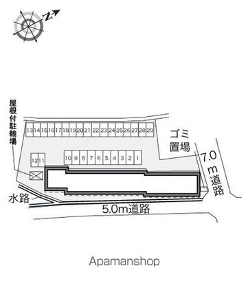 和歌山県御坊市湯川町財部[1K/28.02m2]の配置図