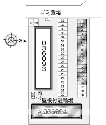 レオパレスエクセル林泉寺　弐[1K/23.61m2]の配置図