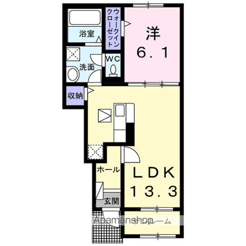 メゾン　ド　スカイ 105 ｜ 千葉県成田市三里塚光ケ丘1-340（賃貸アパート1LDK・1階・50.05㎡） その2