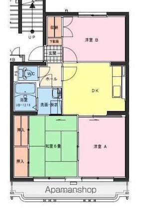 ジェネシス大島Ａ[3DK/57.85m2]の間取図