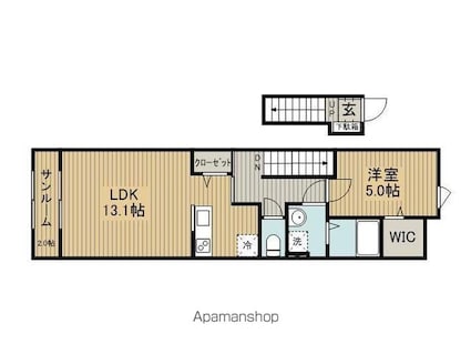 長野県岡谷市長地小萩１丁目[1LDK/51.33m2]の間取図