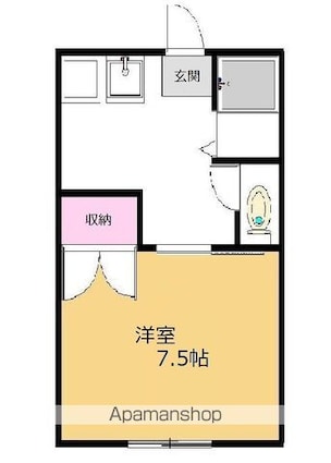 サカモトビレッジⅢ[1K/23m2]の間取図