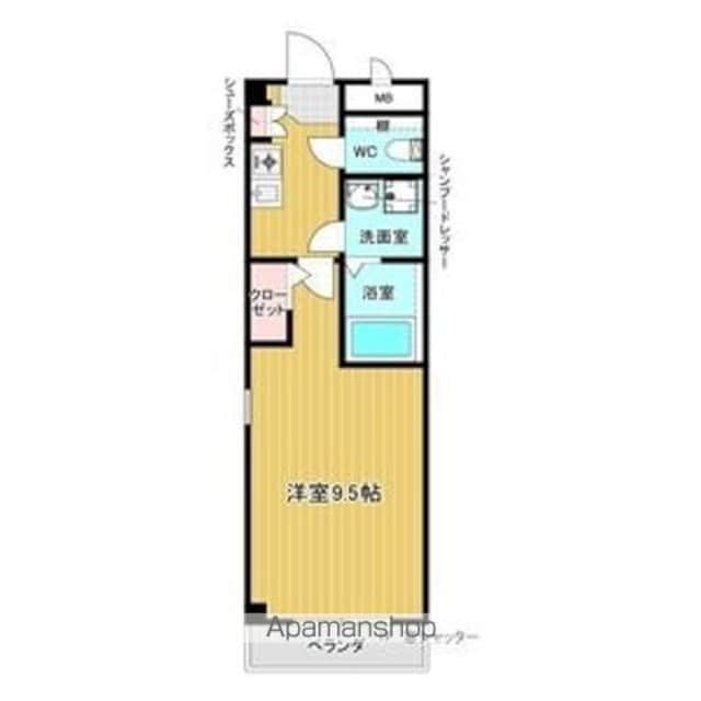 ホワイトキューブ[1K/28.05m2]の間取図
