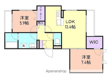 ＢＥＲＥＯ　ＷＡＫＡＹＡＭＡ[2LDK/65.39m2]の間取図
