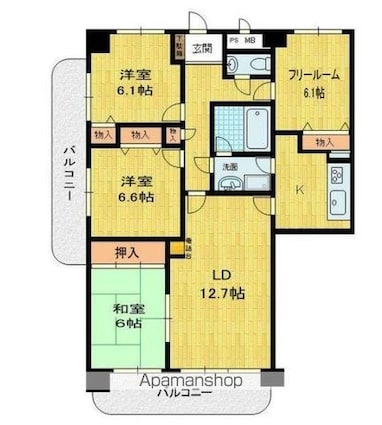ファミール上福岡[3SLDK/95.85m2]の間取図