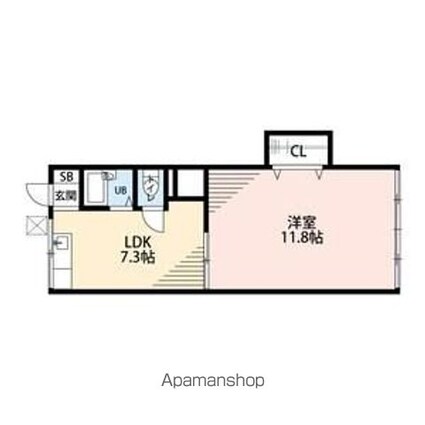 中野グリーンテラス[1DK/37.25m2]の間取図