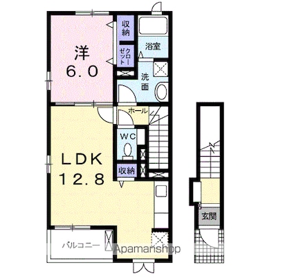 エルシオンⅢ[1LDK/49.1m2]の間取図