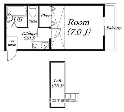 レオパレス大津[1K/23.5m2]の間取図