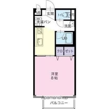 Ｓｕｒｐｌｕｓガーデンパレス[1K/28.03m2]の間取図