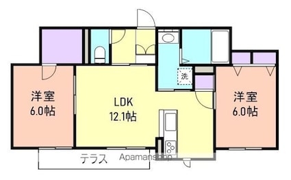 ベレオグルース西紺屋[2LDK/55.4m2]の間取図