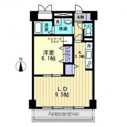 フィール上之町　[1LDK/42.76m2]の間取図