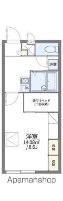 レオパレスサンハイム中島Ａ[1K/23.18m2]の間取図