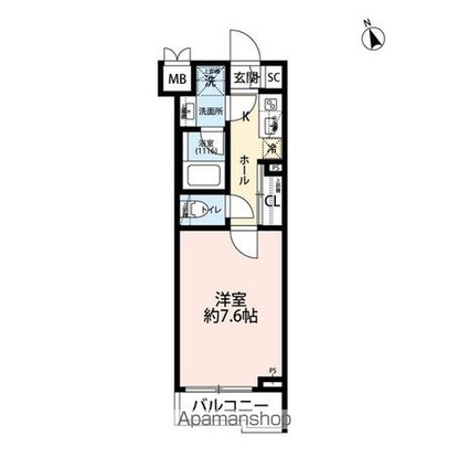 プレール・ドゥーク西荻窪[1K/25.37m2]の間取図