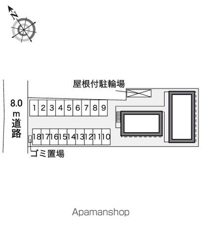 レオパレスＦ　Ｗｉｎｇ[1K/23.18m2]の配置図