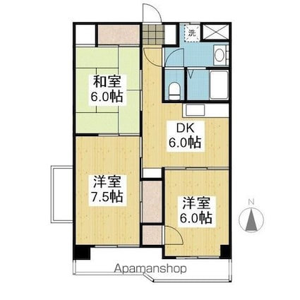 レジデンス小栗[3DK/56m2]の間取図