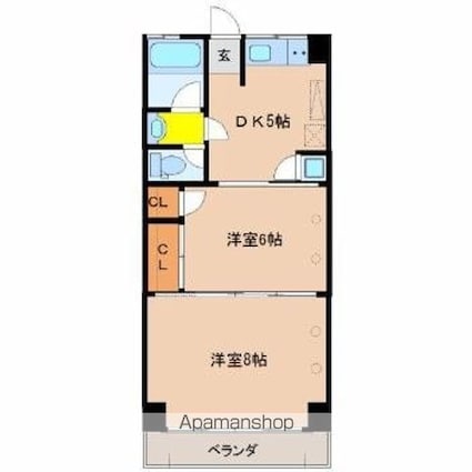 梓ビル[2DK/40m2]の間取図