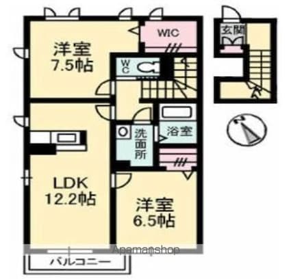 レジデンスＴＡＫＡＯ[2LDK/66.72m2]の間取図