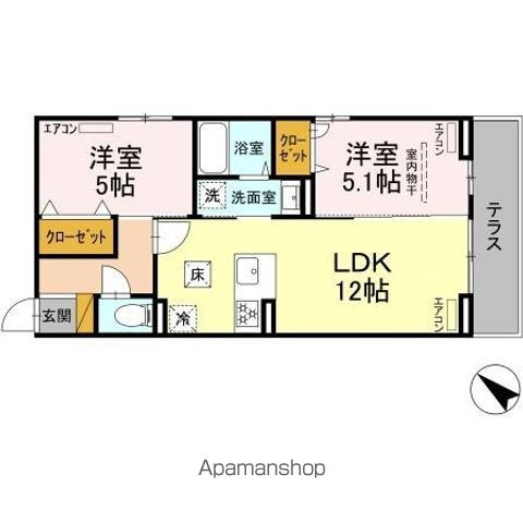 【ＤーＲＯＯＭ新宿ⅠーＢの間取り】