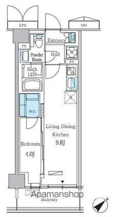 パークアクシス品川南大井パークフロント[1LDK/35.25m2]の間取図