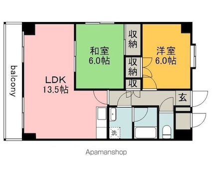 グレース古江[2LDK/57.15m2]の間取図