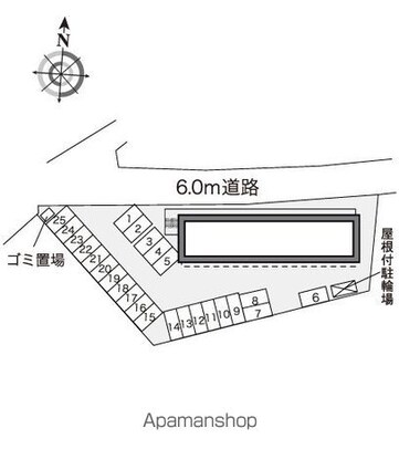 レオパレス祢宜町[1K/20.81m2]の配置図