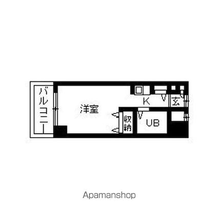 メインステージ東向島[1R/18.41m2]の間取図