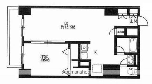 東京都世田谷区駒沢２丁目[1LDK/41.75m2]の間取図