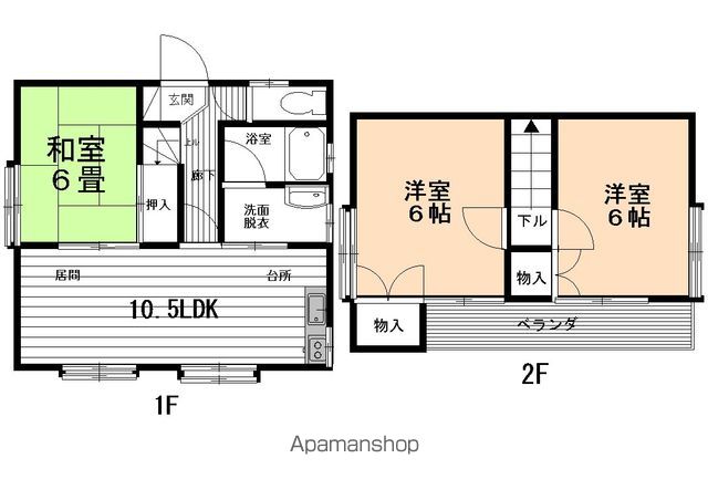 八戸市 2階建 築29年の間取り写真