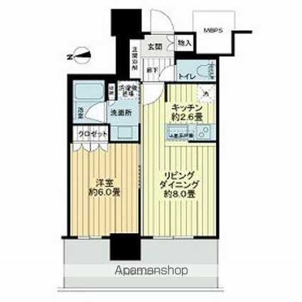 千葉県柏市柏１丁目[1LDK/40.05m2]の間取図