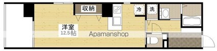 グラビスコート上幟町[1R/34.16m2]の間取図