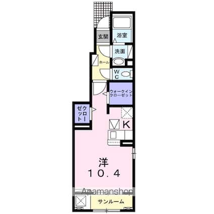 ひふみのひ[1K/36.41m2]の間取図