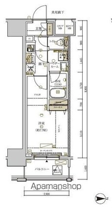 ＭＡＩＮＧＲＡＮＤＩＡ　ＡＳＡＫＵＳＡ[1K/25.71m2]の間取図