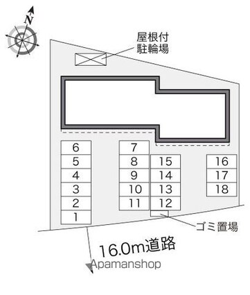 愛知県一宮市伝法寺３丁目[1K/28.02m2]の配置図